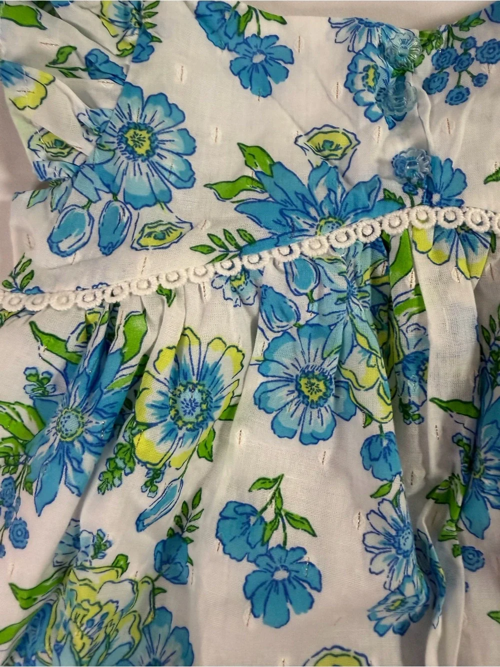 Happily Grey. Girls Blue & Green Floral Ruffle dress. Size 2T. Summer.